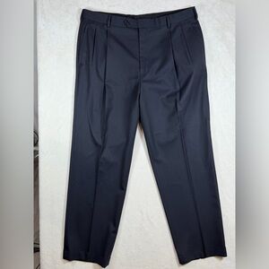 Brooks Brothers 38W 30L 100% Wool Black Dress Classic Slacks Pants